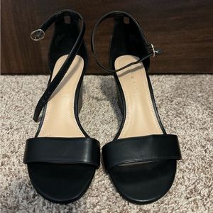 Kelly & Katie sleek black wedge shoes.